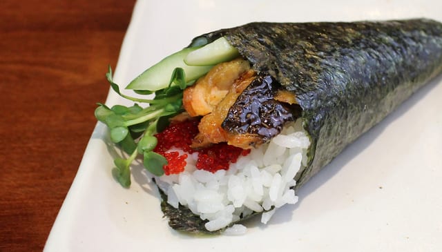 Salmon Skin Hand Roll.